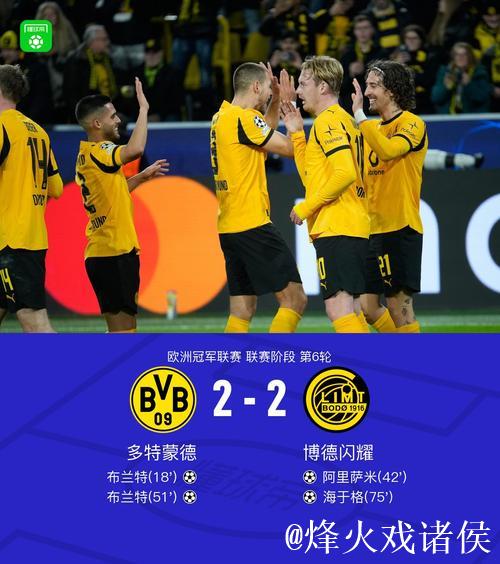 多特蒙德2-2博德闪耀,布兰特双响,阿里萨米、 多特蒙德2-2博德闪耀,布兰特双响,阿里萨米、